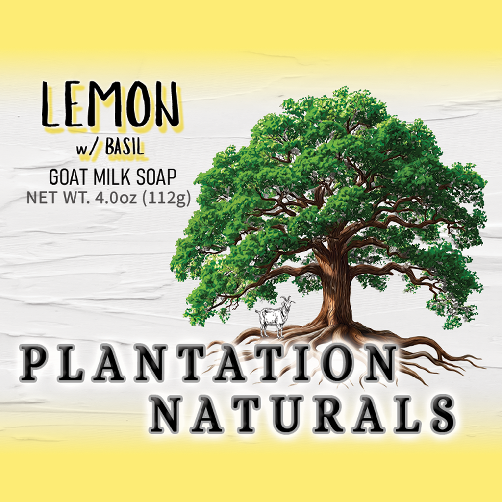 LEMON w/ Basil Goat Milk Soap Bar